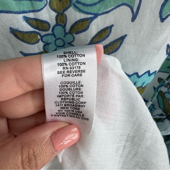 NWOT Calypso St. Barth Floral Sleeveless Dress in Blue, White and Green Size M - Picture 6 of 6